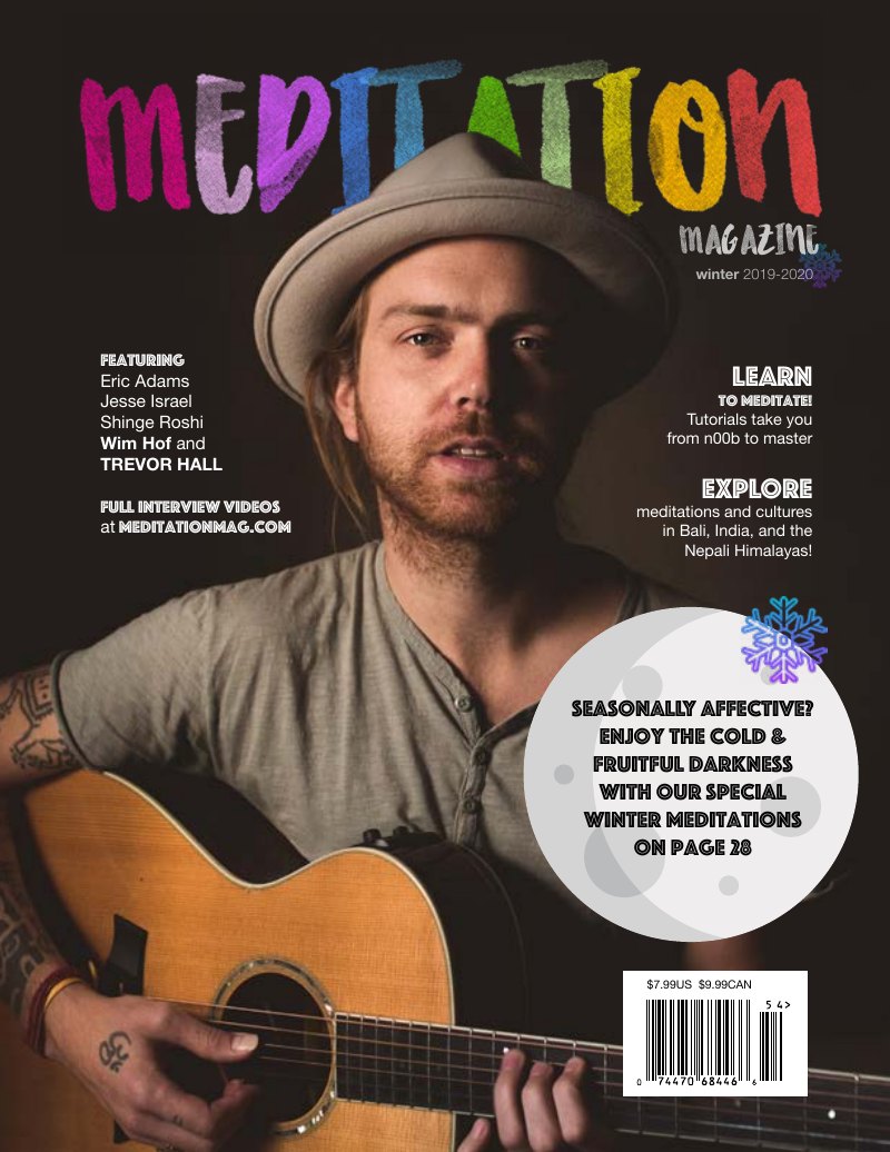 Cover of Meditation Magazine Issue 02, Trevor Hall cover